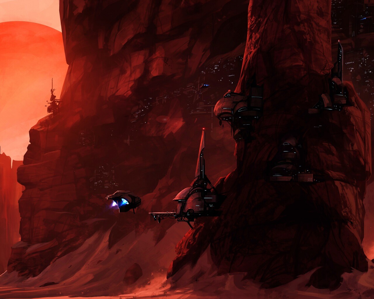 Красные горы обои