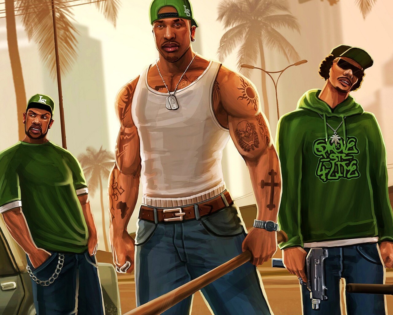 Герои с Грув стрит обои