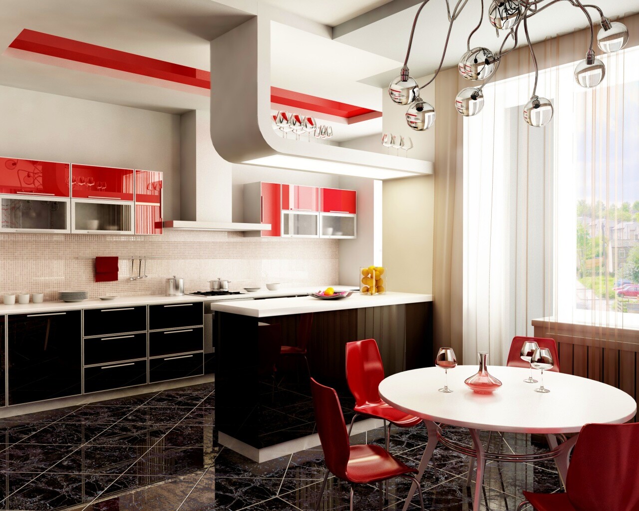 Современная кухня обои