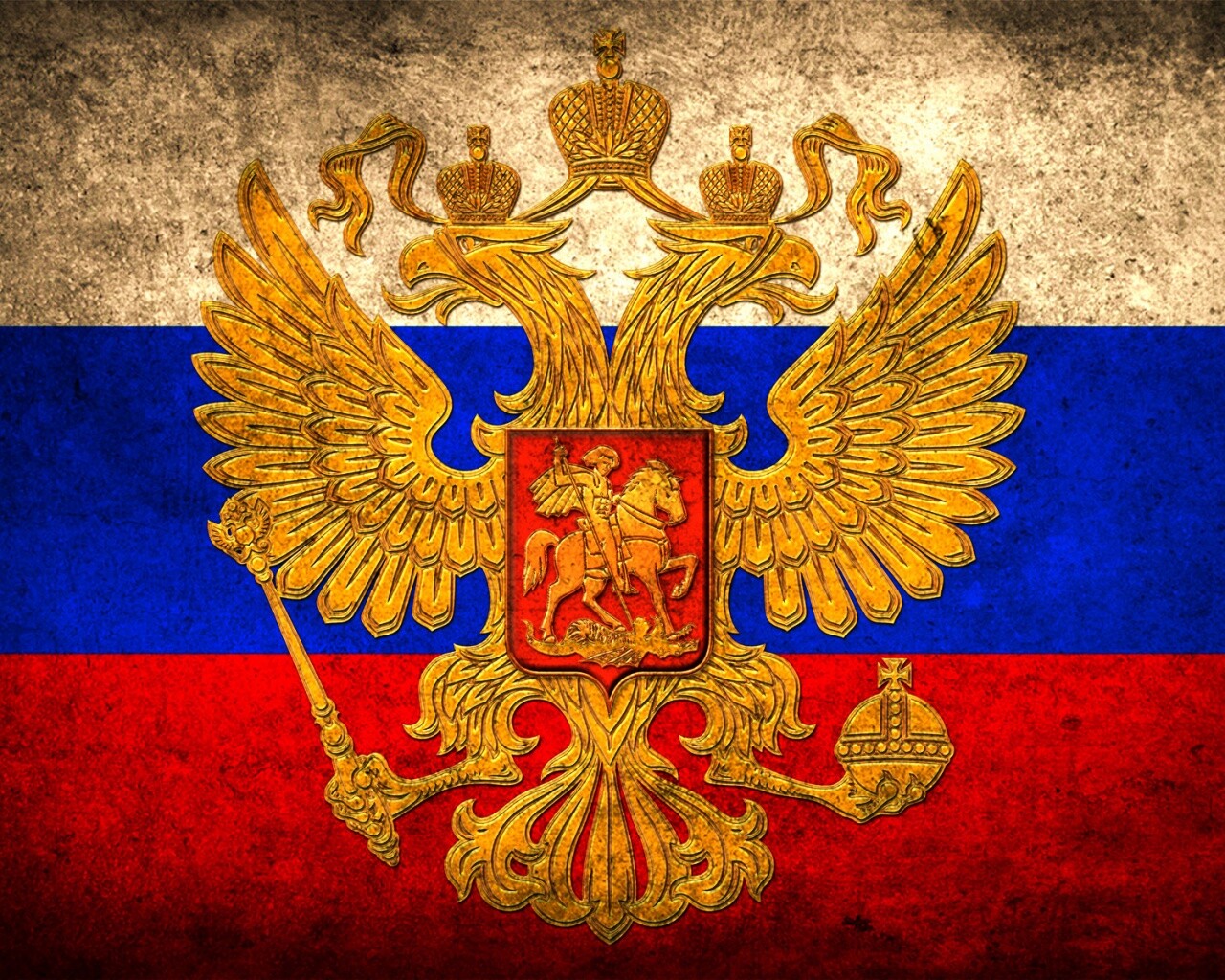 Флаг России в стиле гранж обои