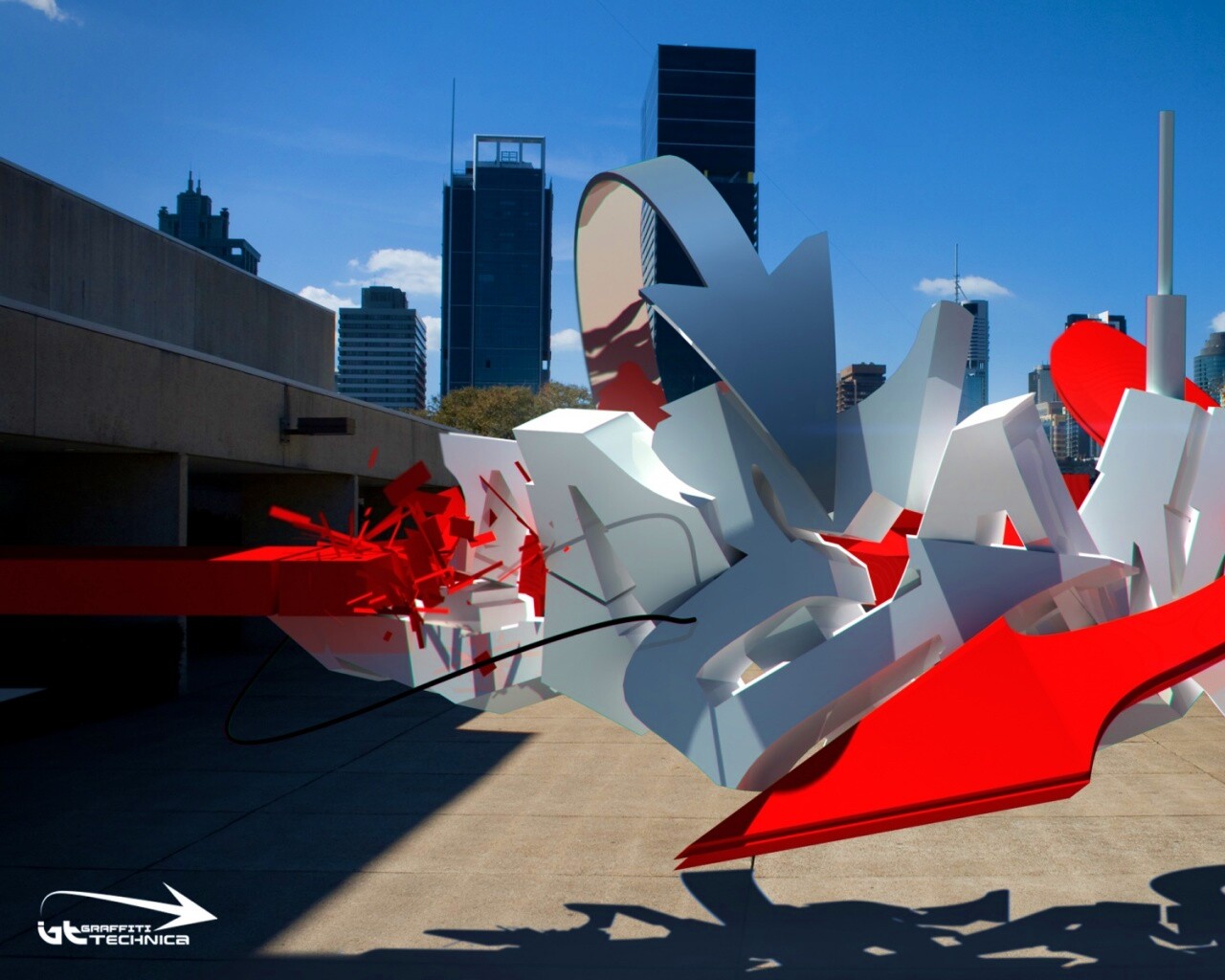 Трехмерное граффити обои