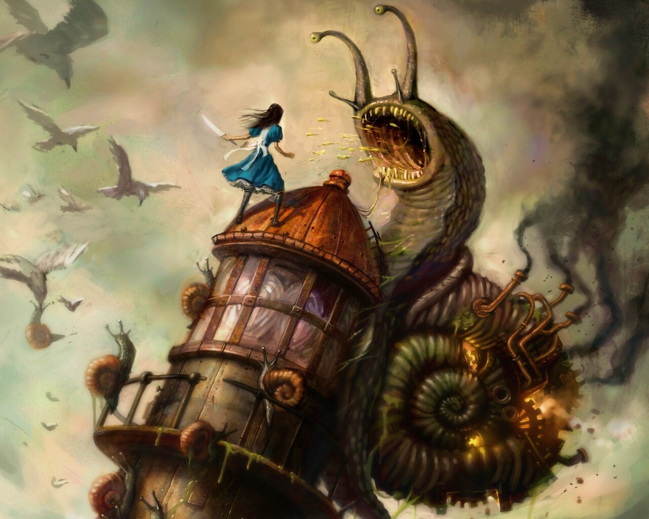 Битва с механической улиткой обои