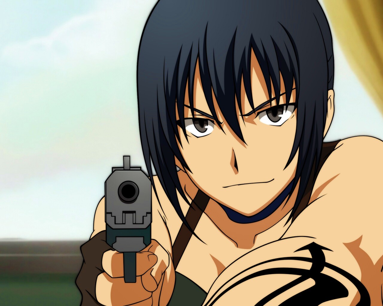 Девушка с пистолетом обои