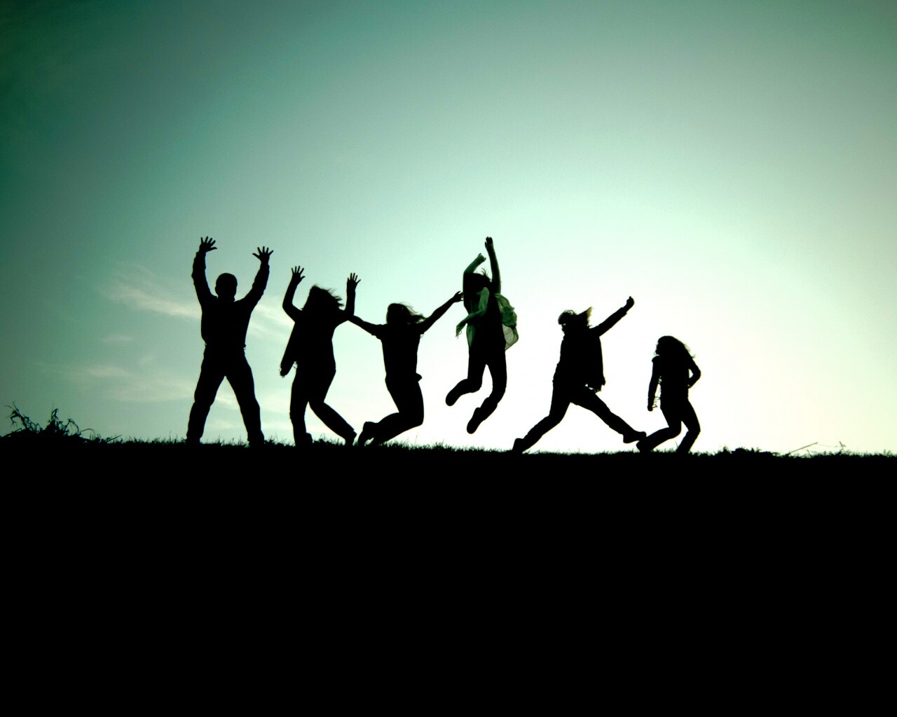 Силуэты людей обои