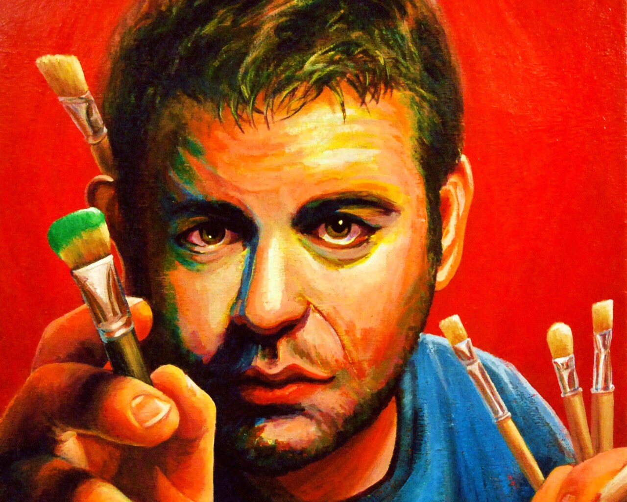 Нарисованный художник обои