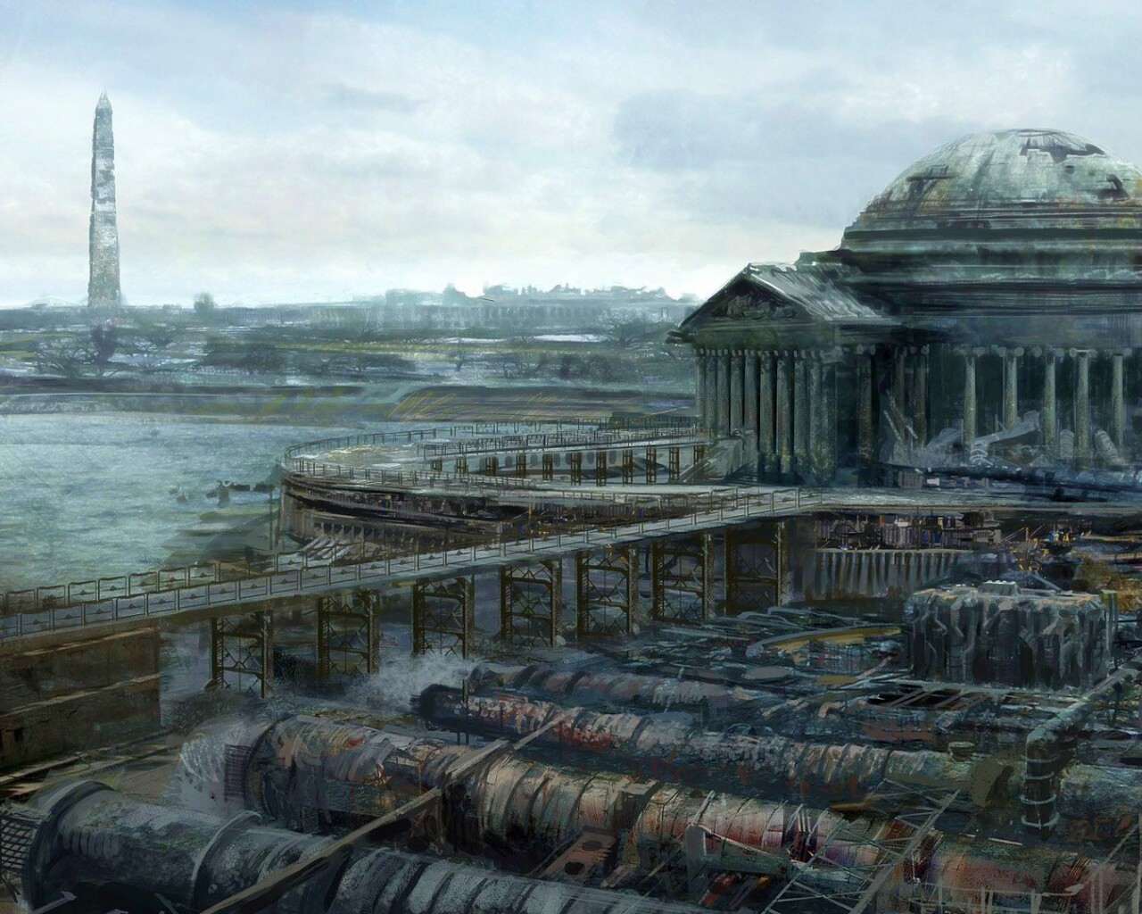 Водоочиститель в мемориале Джеферсона из Fallout 3 обои