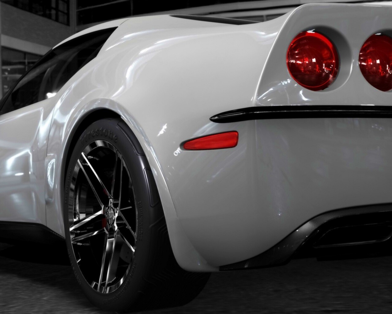 Белый Корвет обои