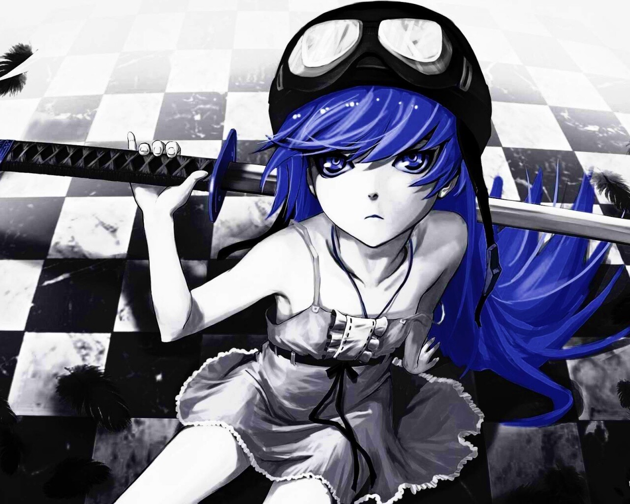 Девушка с катаной обои