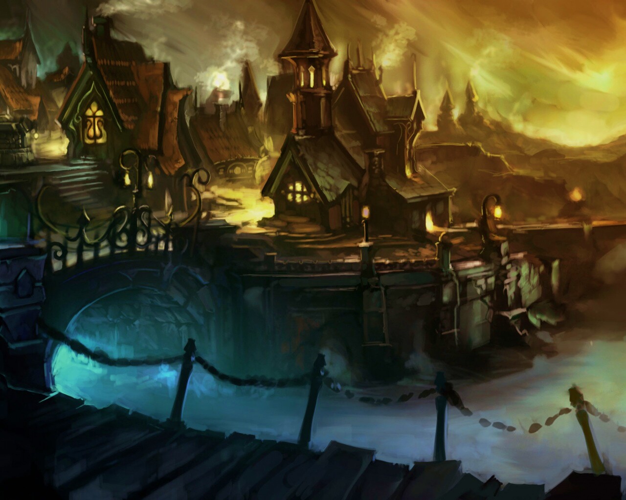 Волшебная деревня обои