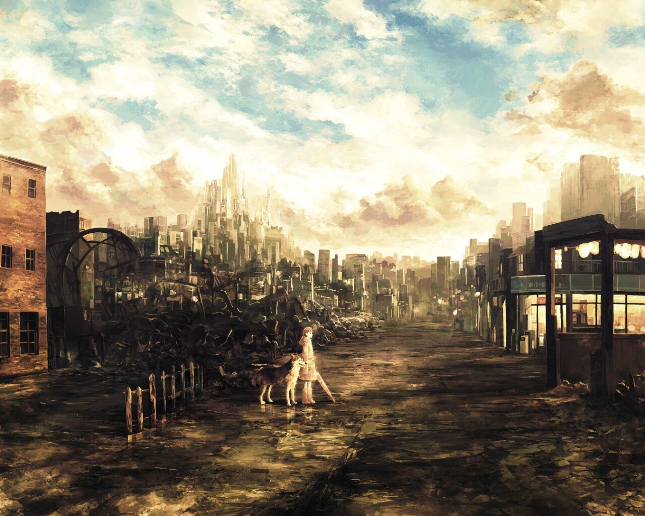 Девушка с собакой обои