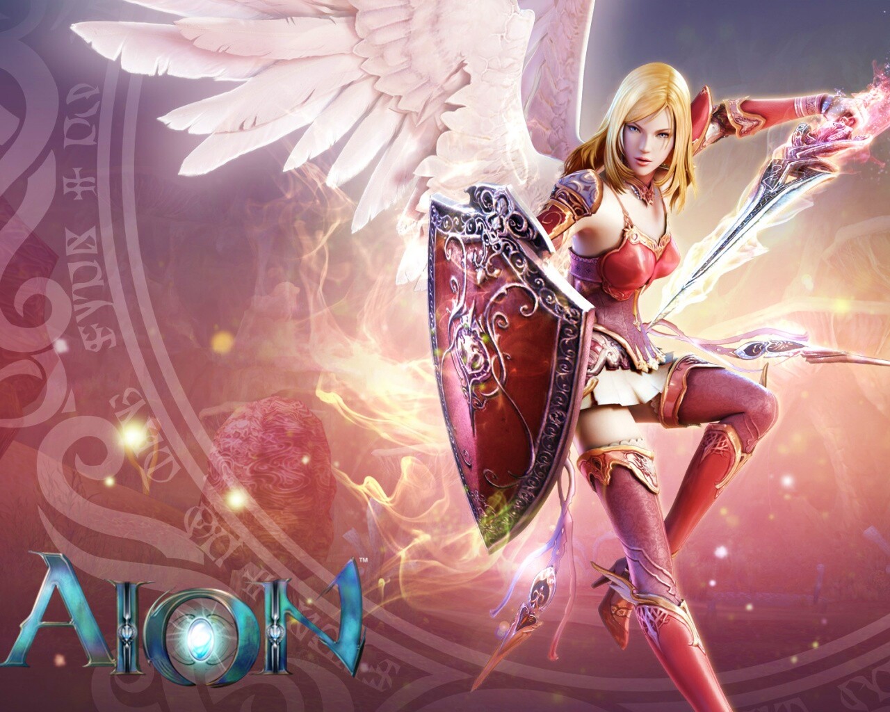 Ангел с мечом и щитом обои