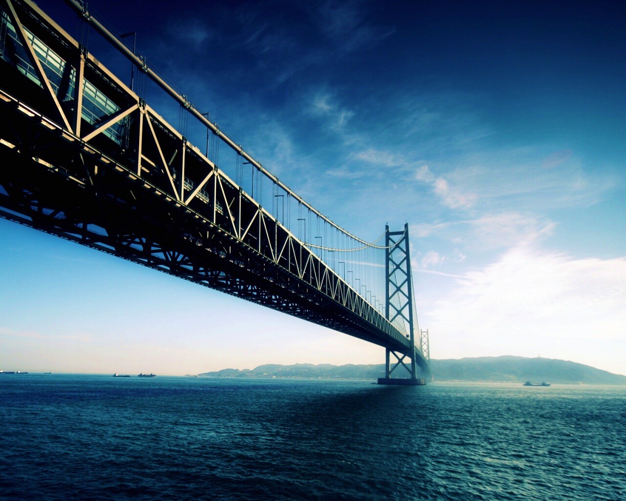 Мост Akashi Kaikyo в Японии обои