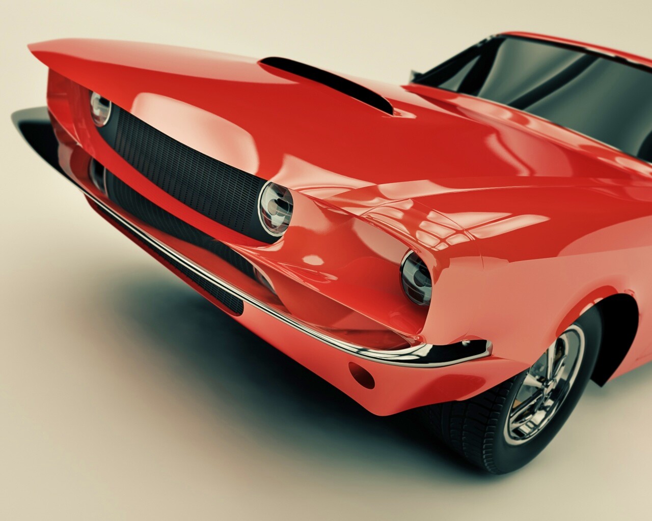 Красный ретро автомобиль обои