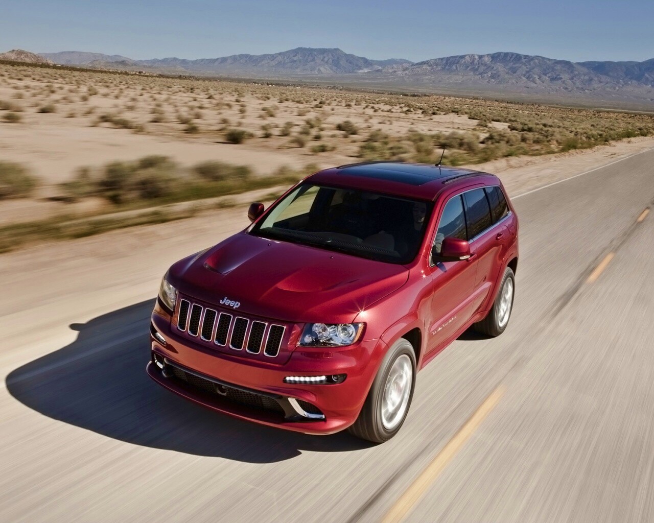 Красный Jeep обои