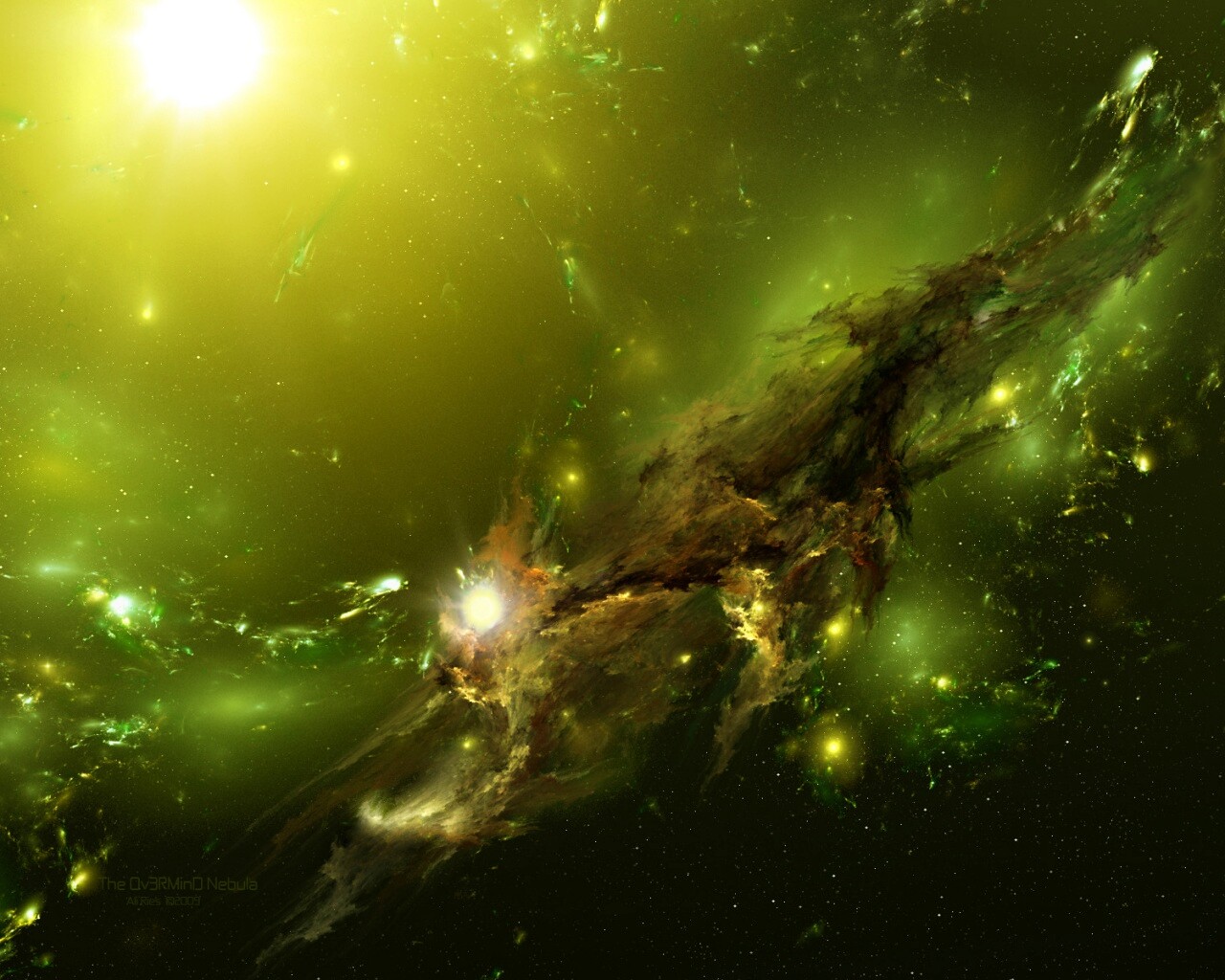 Зеленая туманность обои