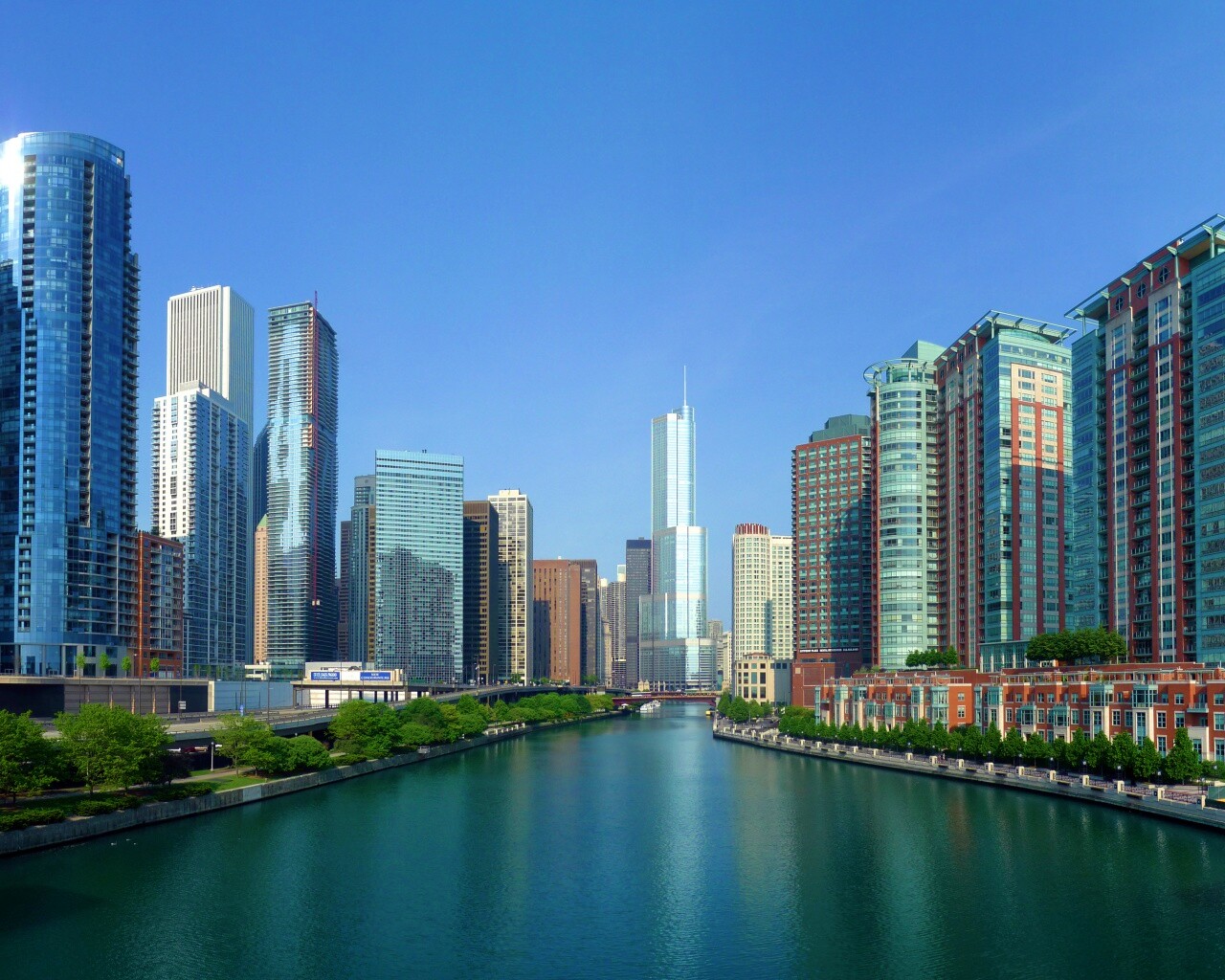 Вид на Чикаго обои