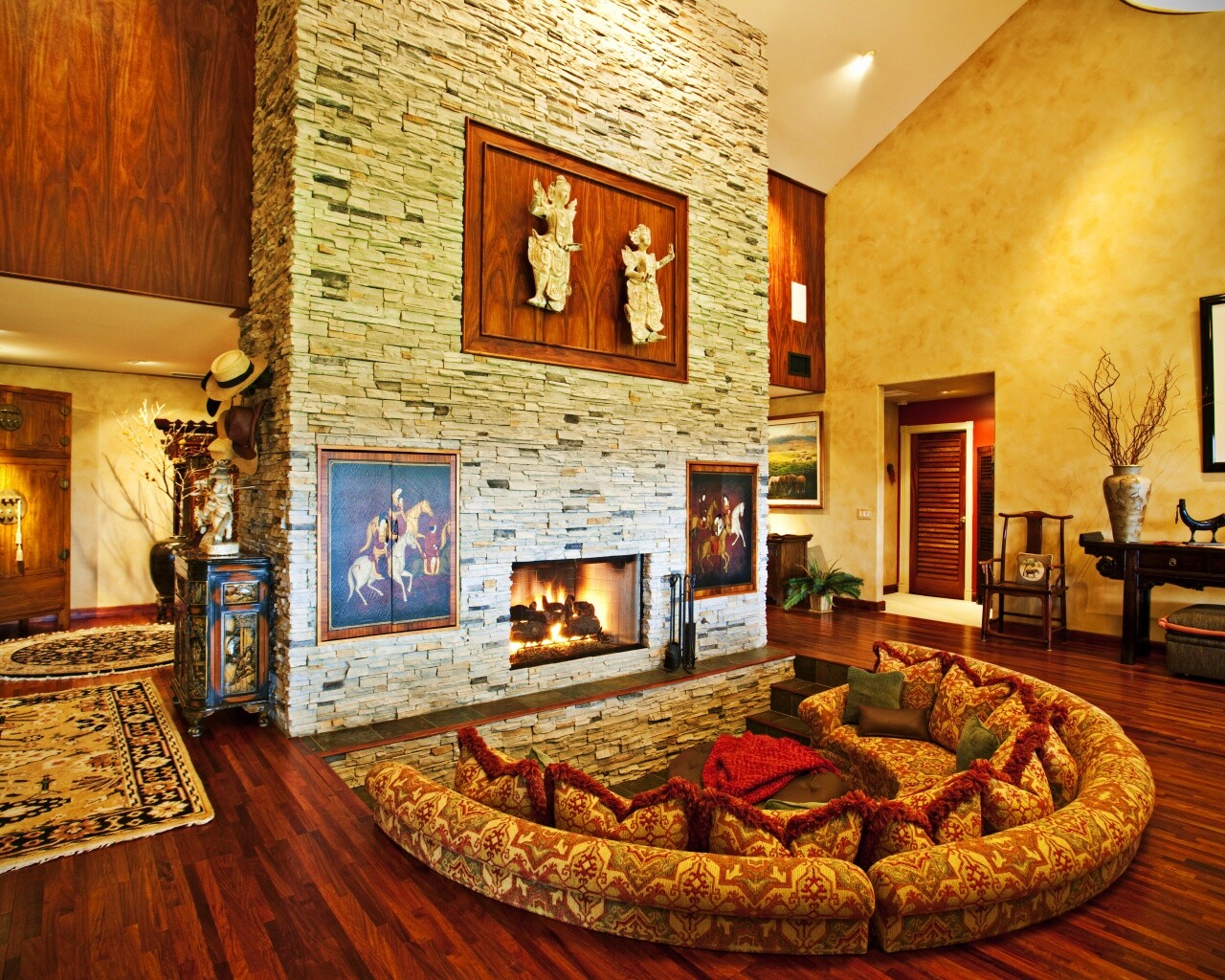 Интерьер гостинной обои