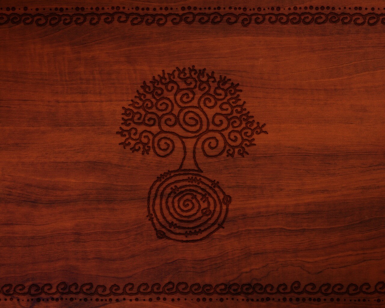 Выжженный рисунок дерева обои