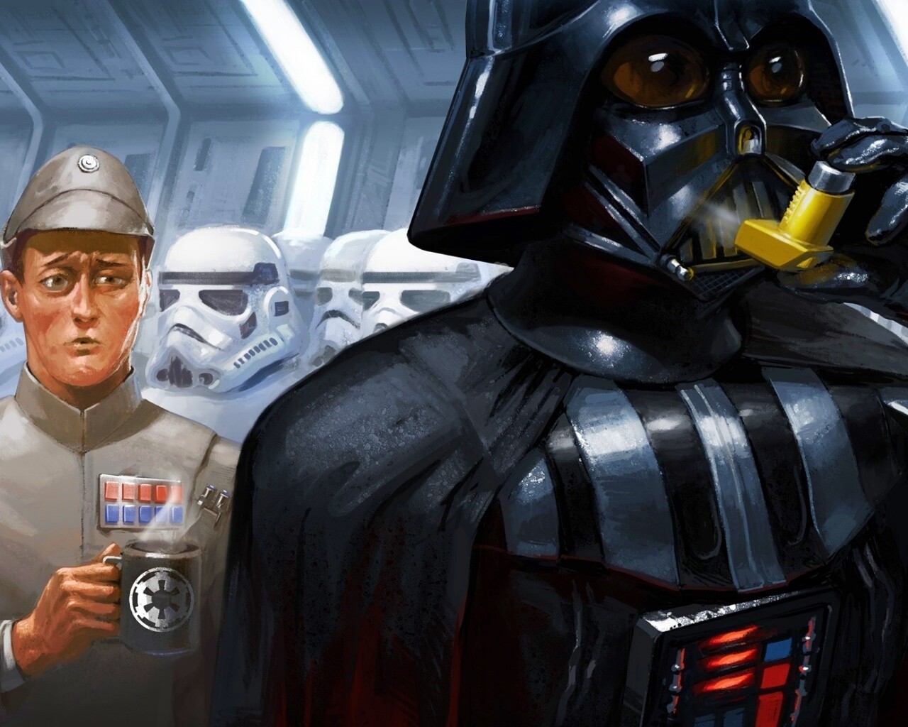 Дарт Вейдер с ингалятором обои