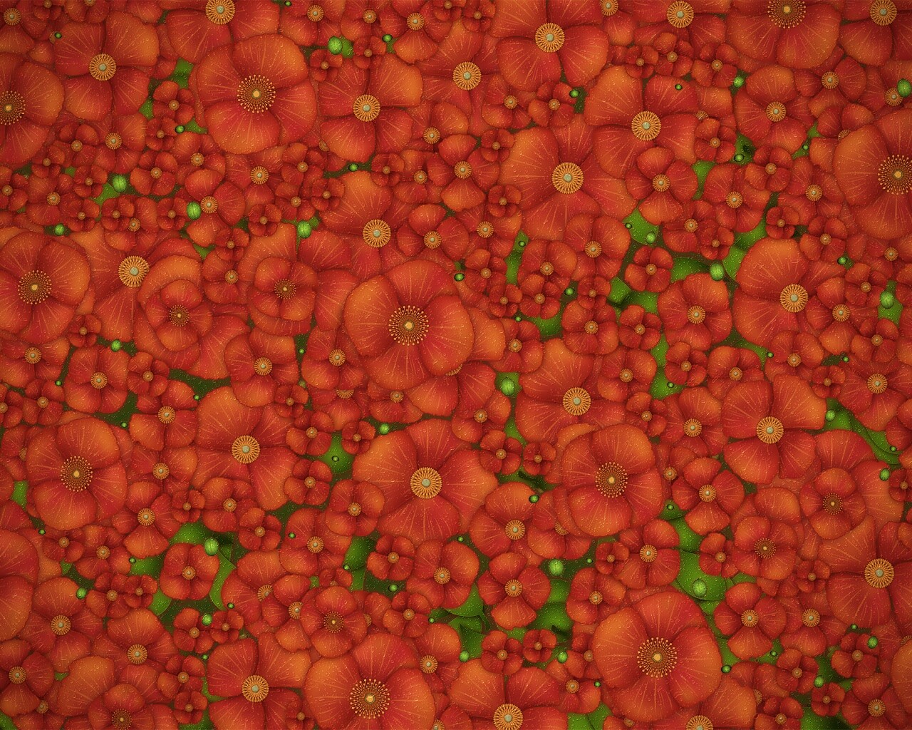 Рисунко с красными цветами обои