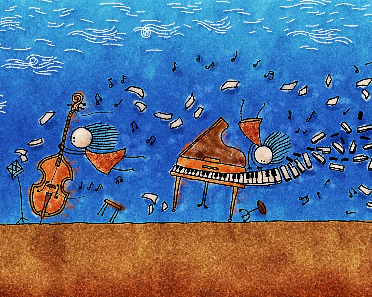 Воздушная инструментальная музыка обои