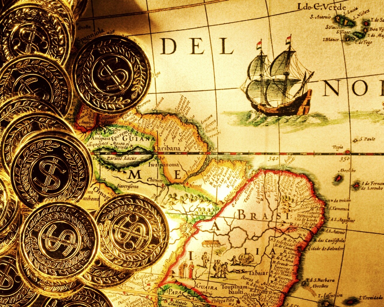 Деньги и карта сокровищ обои