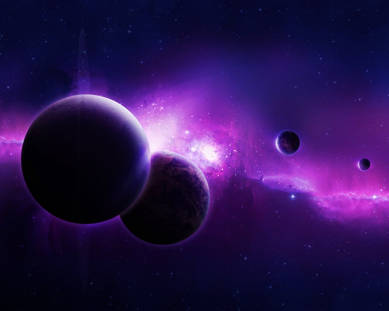 Фиолетовая вселенная обои
