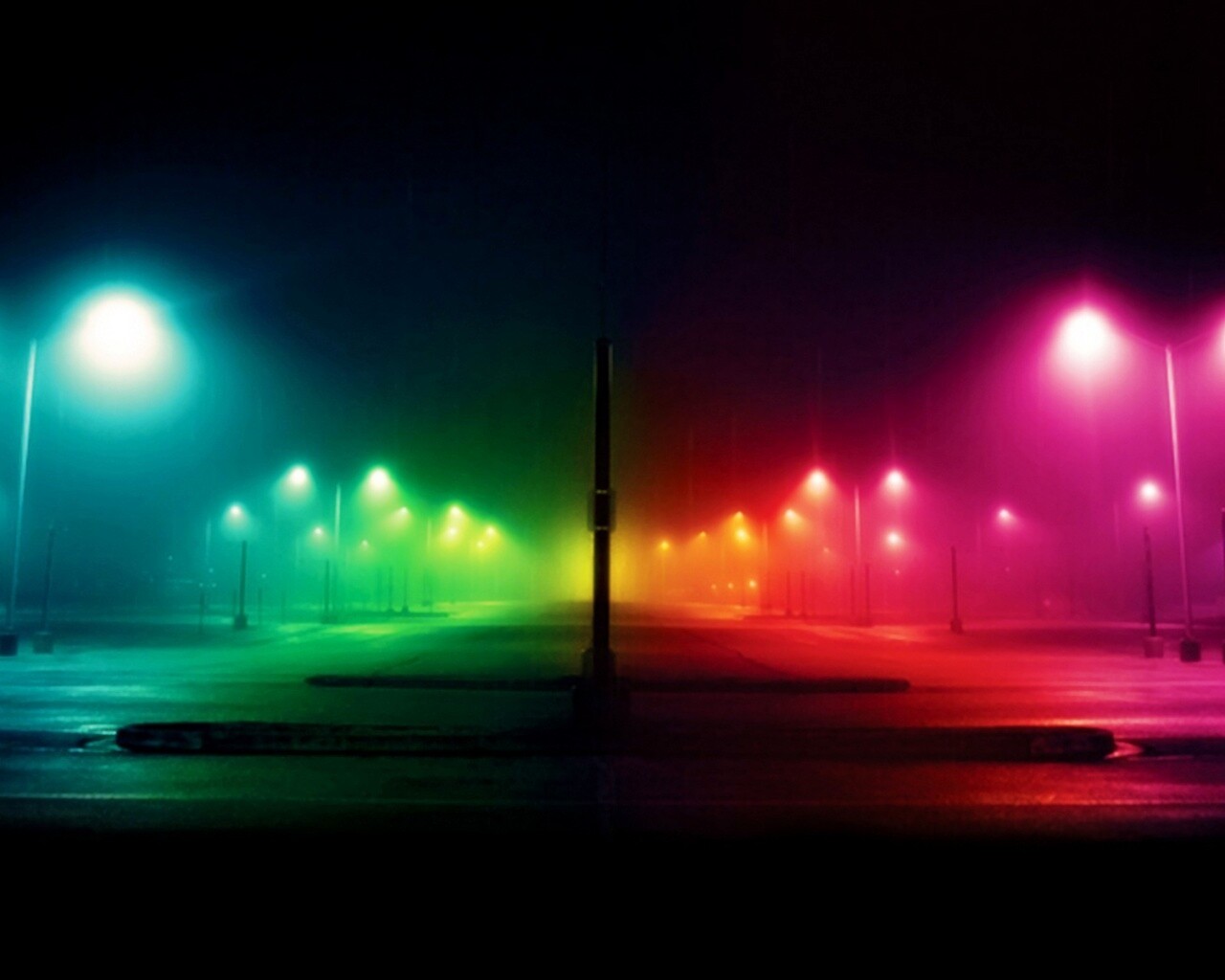 Радужные огни обои