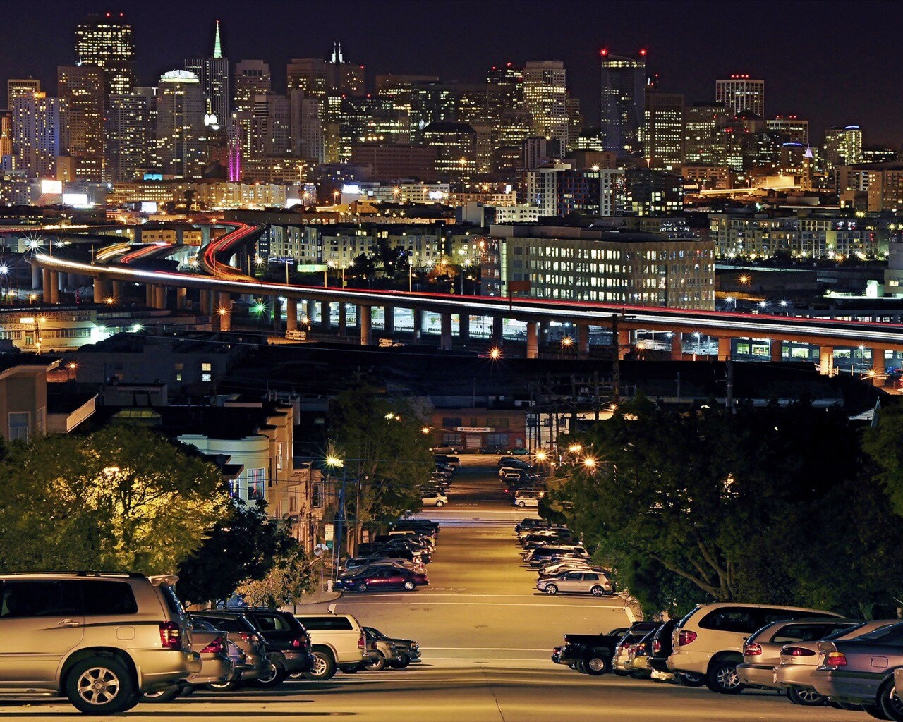 Вечерний город обои