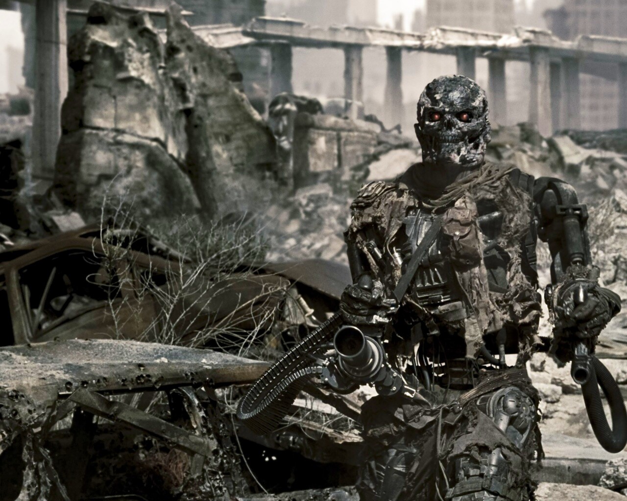 Терминатор на развалинах обои