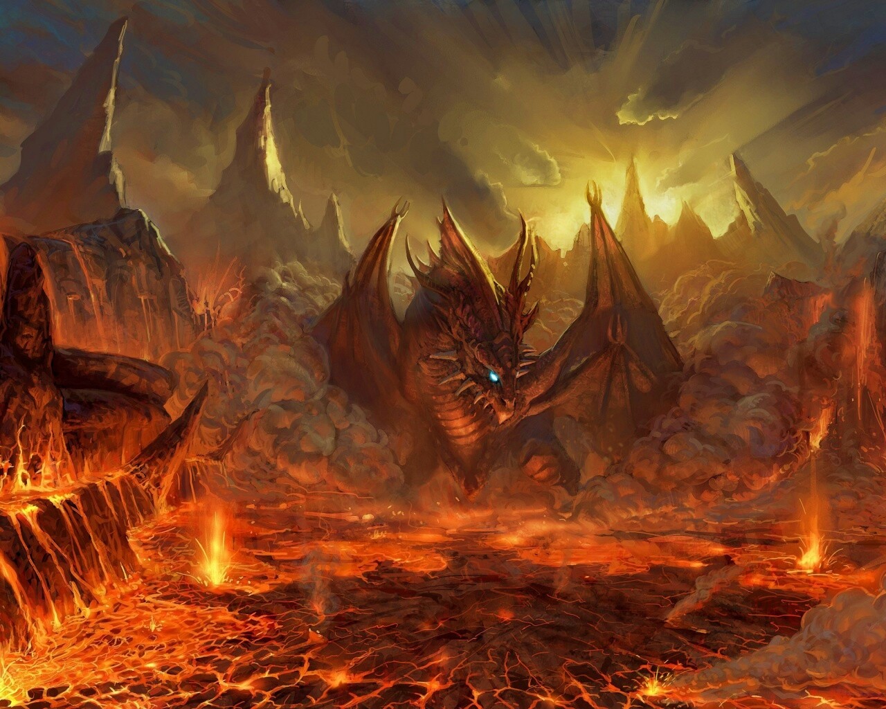 Огненный дракон обои