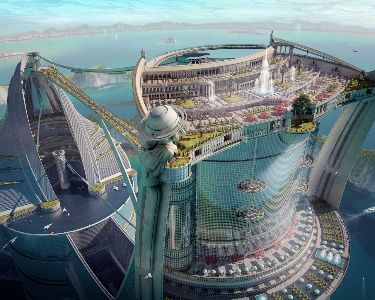 Город будущего обои