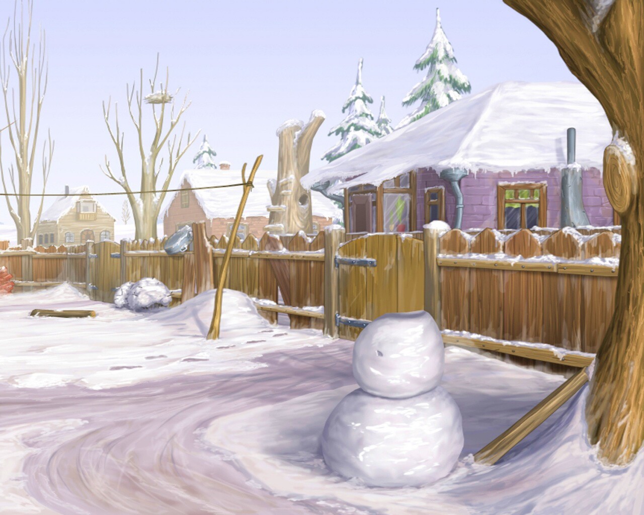 Снеговик обои