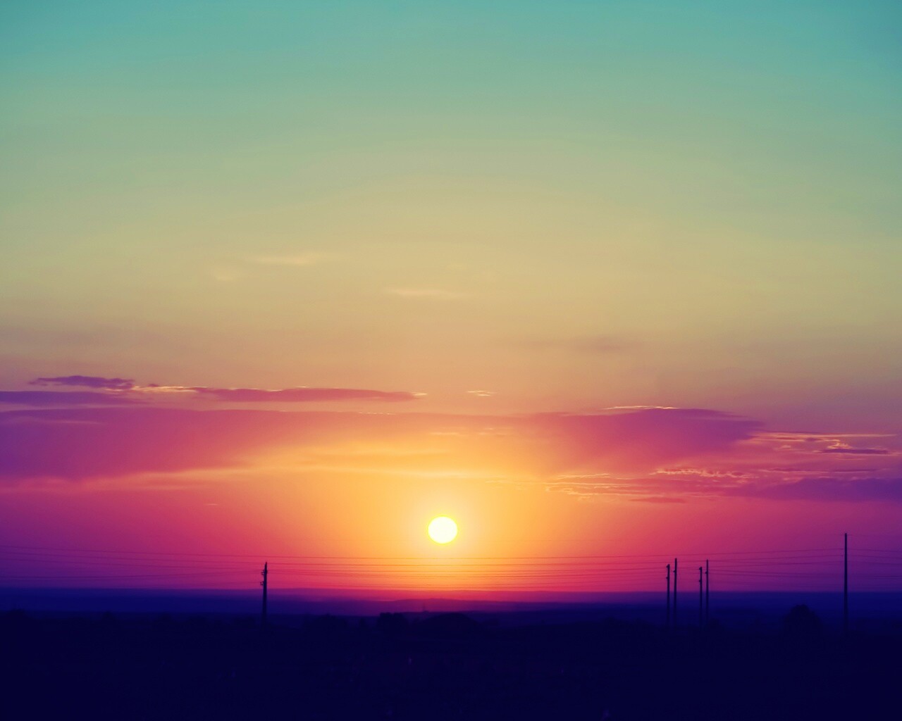 Сказочный закат обои