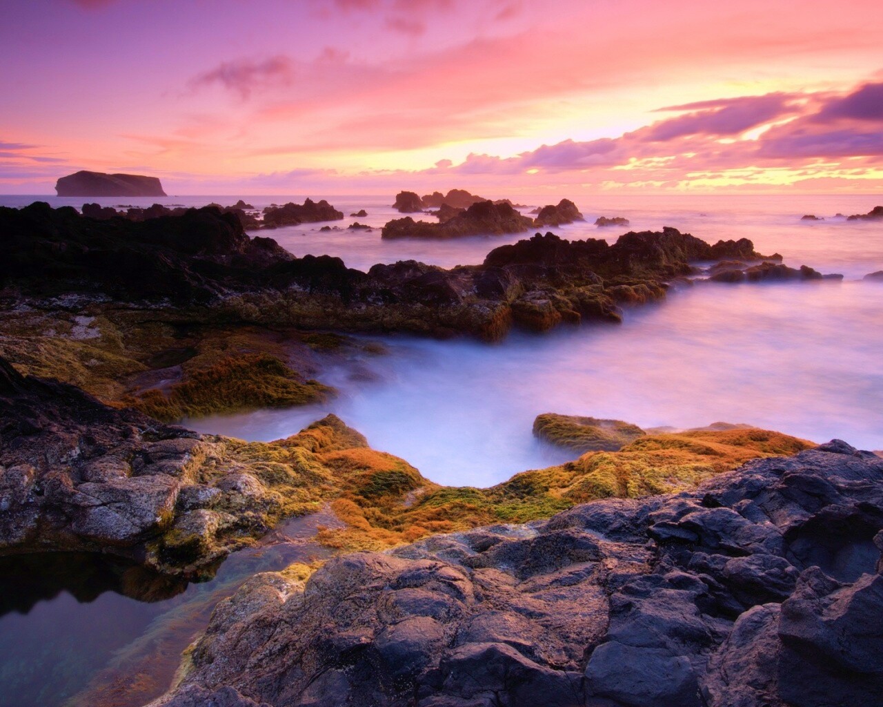 Острова в тумане обои