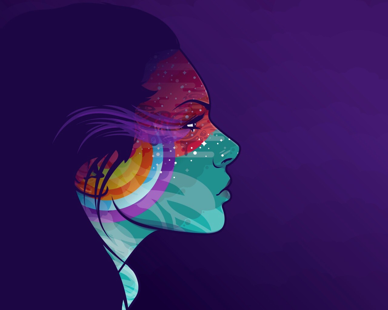 Профиль девушки обои