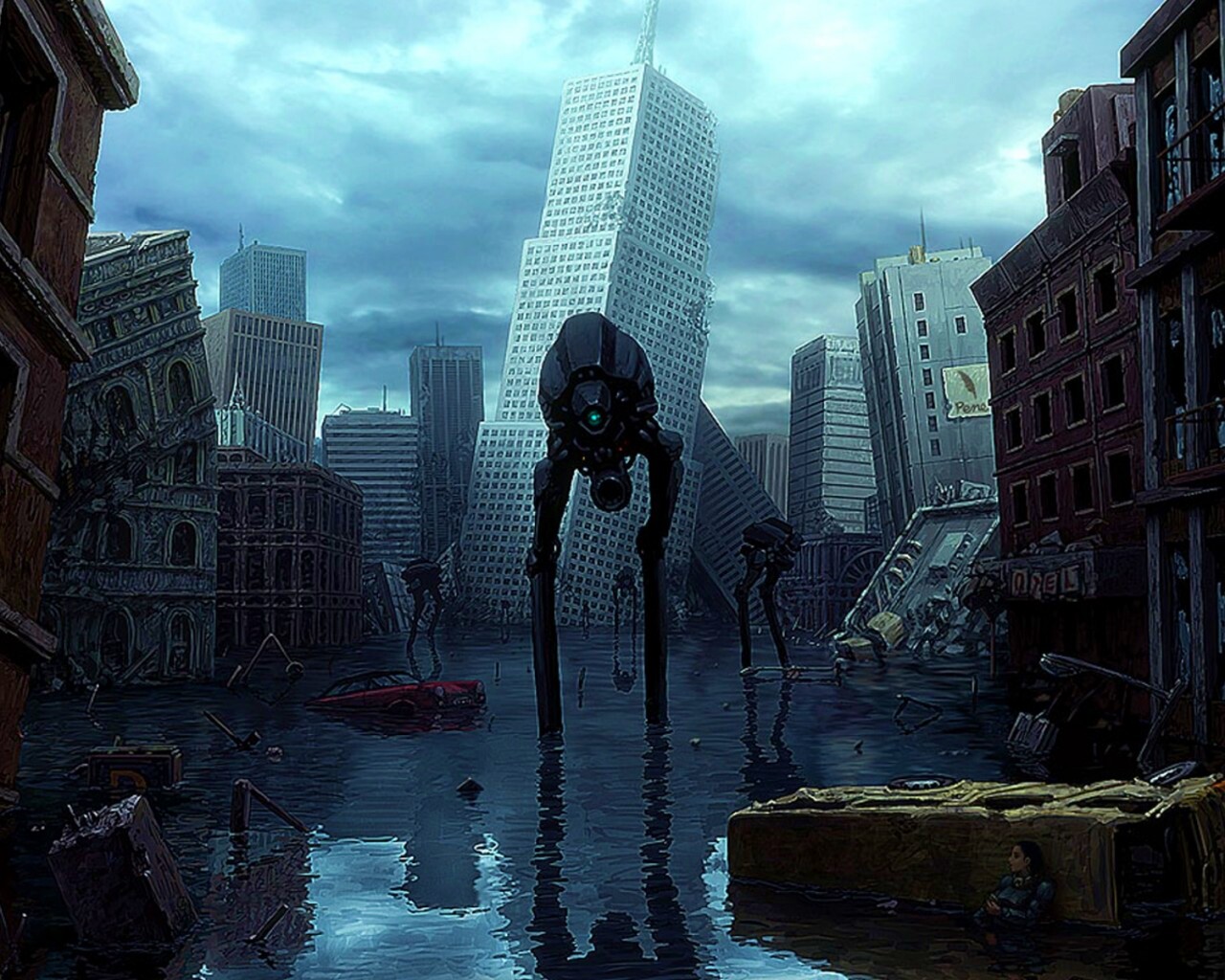 Постапокалиптический город обои
