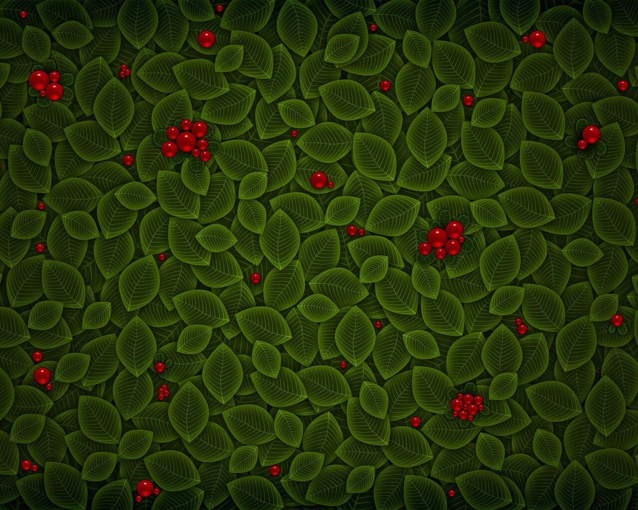 Векторные листья с ягодами обои