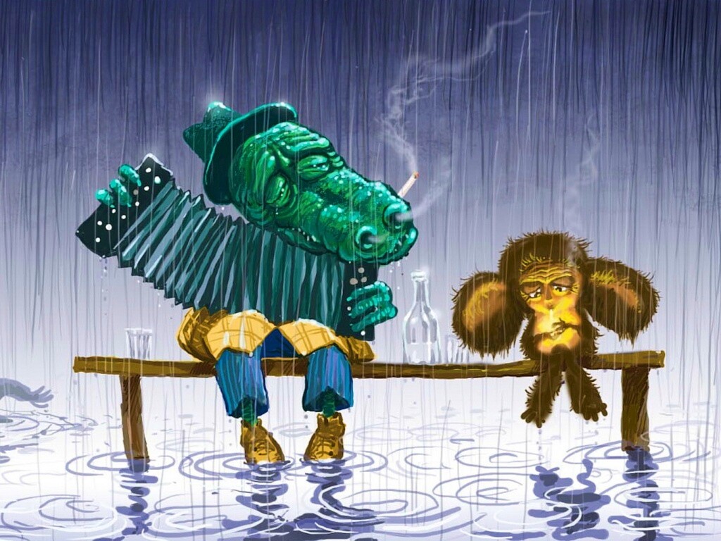 Гена и Чебурашка обои