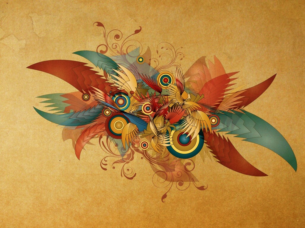 Перья и круги обои