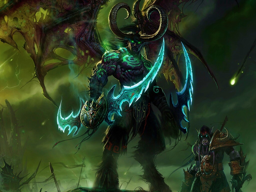 Иллидан с клинками обои