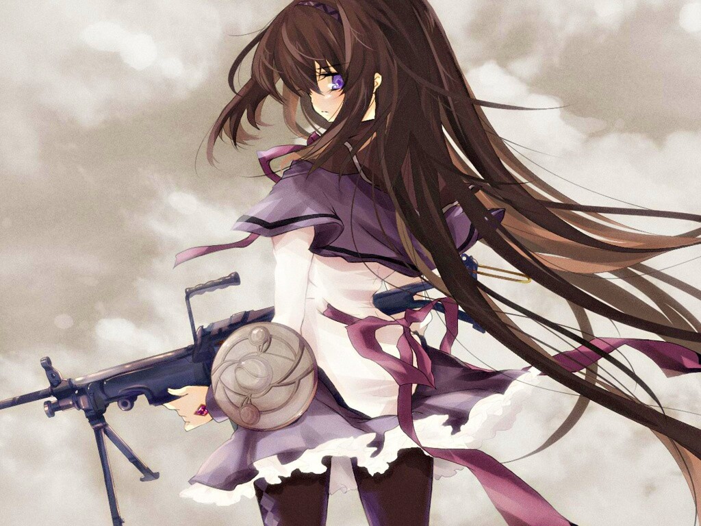 Девушка с автоматом обои