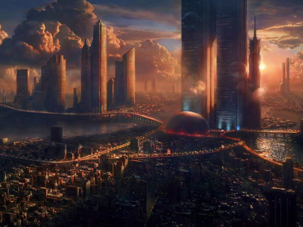 Город будущего обои