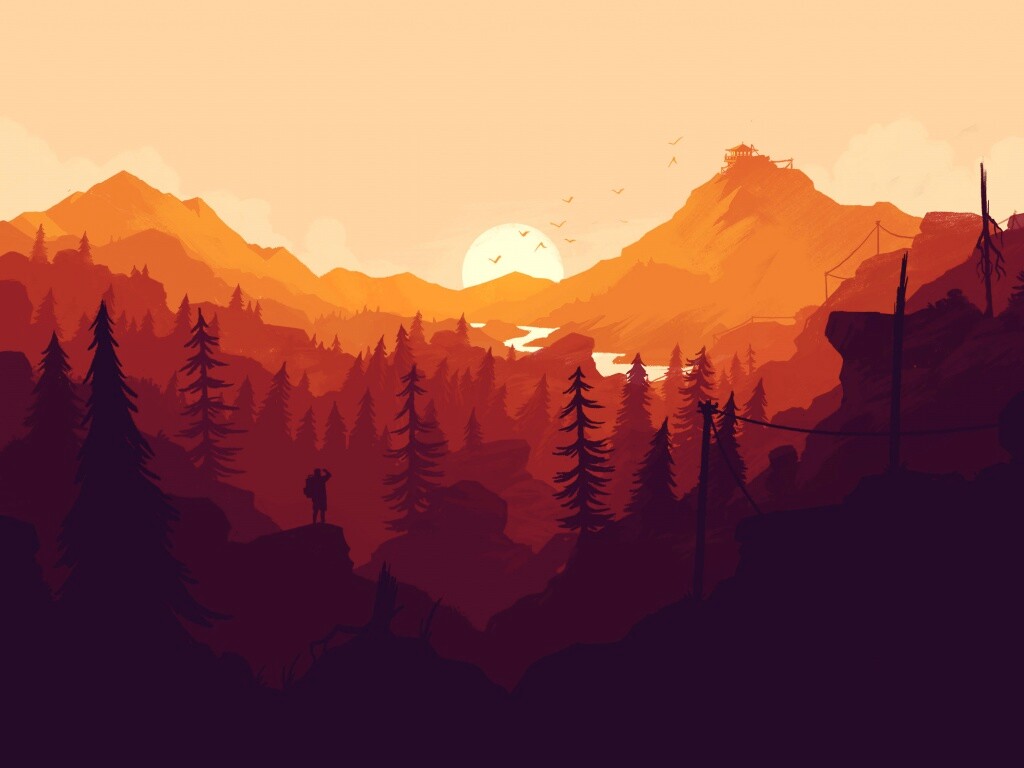 Красный Firewatch обои