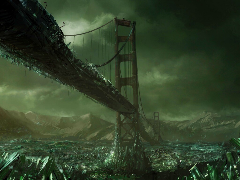 Постапокалиптические Золотые Ворота обои