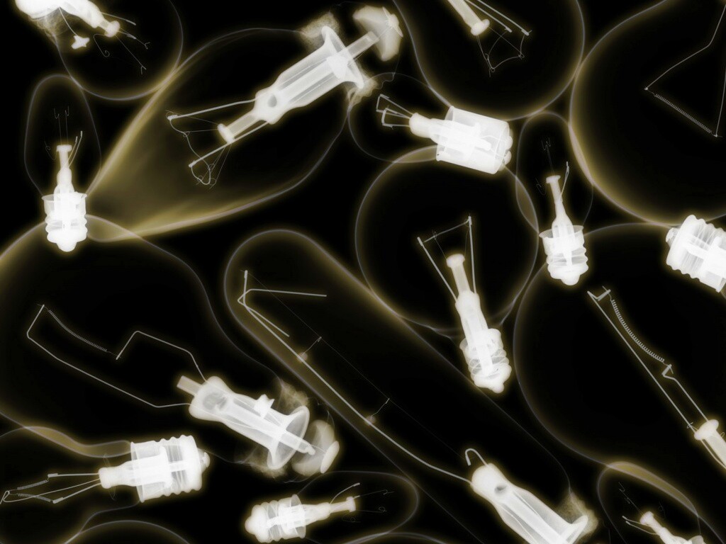 Лампочки под рентгеном обои