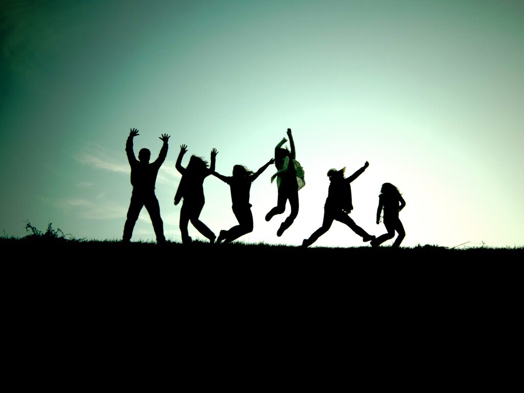 Силуэты людей обои