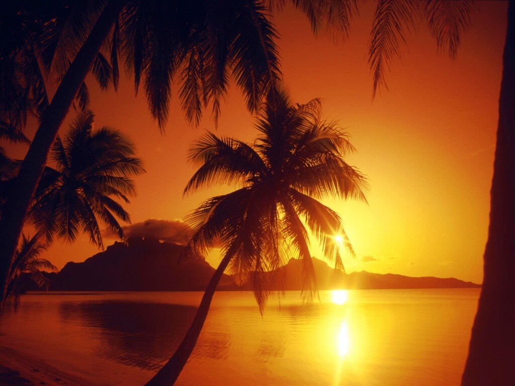 Закат в раю обои