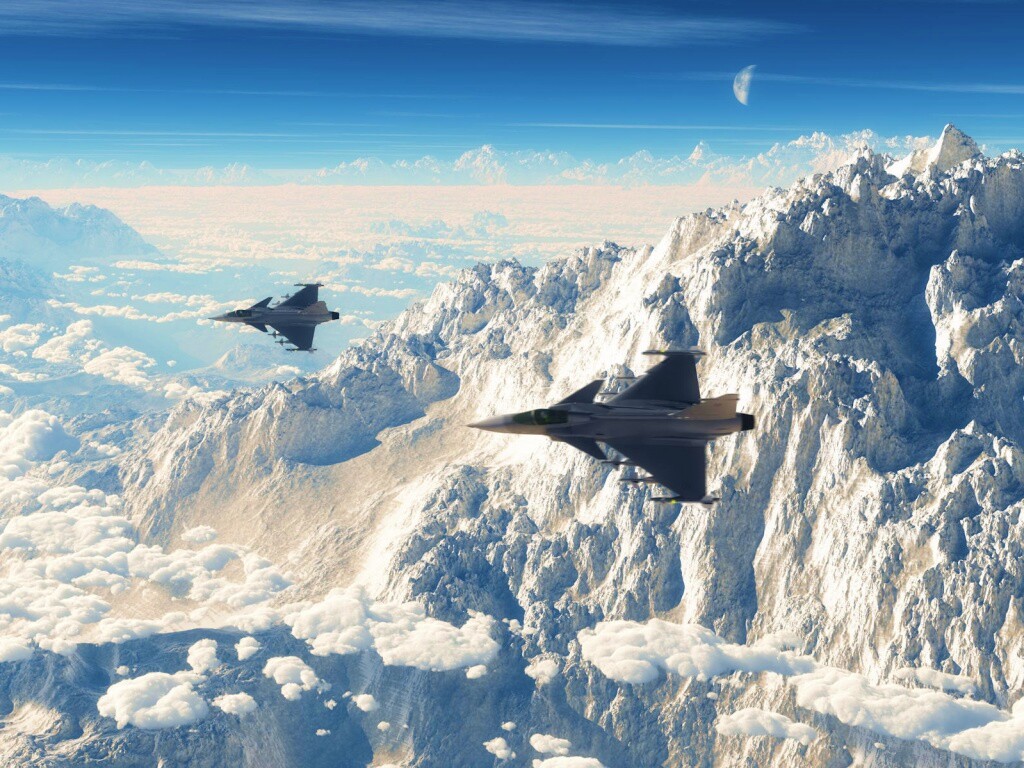 Самолёты в горах обои