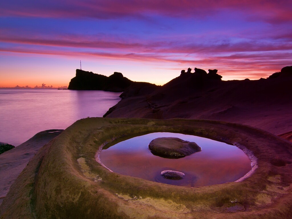 Закат на побережье обои